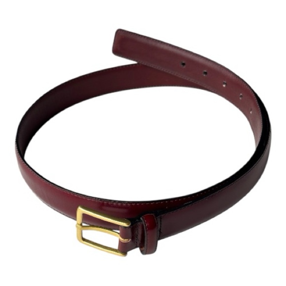 Brighton made in the USA maroon English Calf on glove leather dress belt | 38
